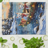 West Highland White Terrier Christmas Boat Holiday Geschirrtuch (Gefaltet)