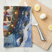 West Highland White Terrier Christmas Boat Holiday Geschirrtuch (Viertel Falte)