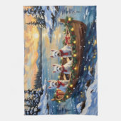 West Highland White Terrier Christmas Boat Holiday Geschirrtuch (Vertikal)