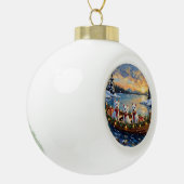 West Highland White Terrier Christmas Boat Holiday Keramik Kugel-Ornament (Links)