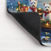 West Highland White Terrier Christmas Boat Holiday Mousepad (Ecke)