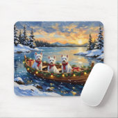 West Highland White Terrier Christmas Boat Holiday Mousepad (Mit Mouse)