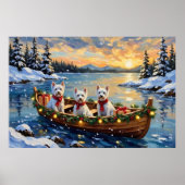 West Highland White Terrier Christmas Boat Holiday Poster (Vorne)