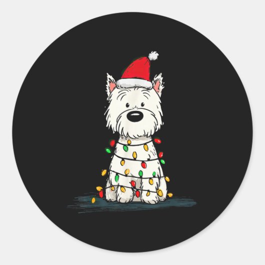 West Highland White Terrier Christmas Graphics Dog Runder Aufkleber (Vorderseite)