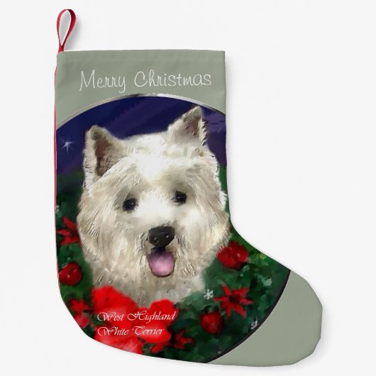 West Highland White Terrier Christmas Kleiner Weihnachtsstrumpf (Vorderseite)