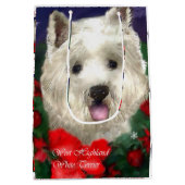 West Highland White Terrier Christmas Mittlere Geschenktüte (Rückseite)