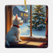 West Highland White Terrier Christmas Morning View Keramikornament (Vorderseite)