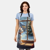 West Highland White Terrier Christmas Morning View Schürze (Getragen)