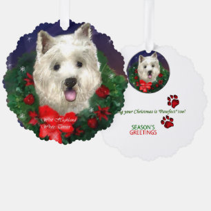 West Highland White Terrier Christmas Ornament Karte