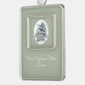 West Highland White Terrier Christmas Rahmen-Ornament Silber (Links)
