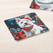 West Highland White Terrier Christmas Rechteckiger Pappuntersetzer (angewinkelt)