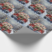 West Highland White Terrier Christmas Red Truck Geschenkpapier (Ecke)
