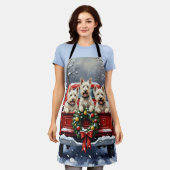 West Highland White Terrier Christmas Red Truck Schürze (Getragen)