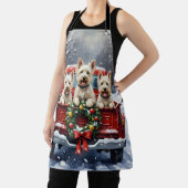 West Highland White Terrier Christmas Red Truck Schürze (InSitu)