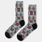 West Highland White Terrier Christmas Red Truck Socken (Linkes Detail)