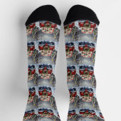 West Highland White Terrier Christmas Red Truck Socken (Oben)