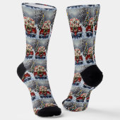 West Highland White Terrier Christmas Red Truck Socken (Gewinkelt)