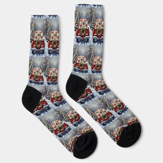 West Highland White Terrier Christmas Red Truck Socken (Rechts)