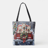 West Highland White Terrier Christmas Red Truck Tasche (Rückseite)