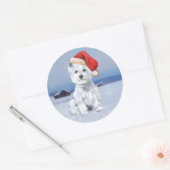 West Highland White Terrier Christmas Runder Aufkleber (Umschlag)