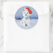 West Highland White Terrier Christmas Runder Aufkleber (Tasche)
