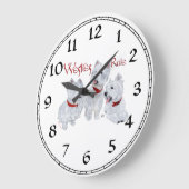 West Highland White Terrier Clock Große Wanduhr (Winkel)