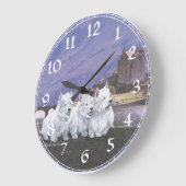 West Highland White Terrier Clock Große Wanduhr (Winkel)
