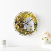 West Highland White Terrier Clock Große Wanduhr (Zuhause)