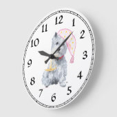 West Highland White Terrier Clock Große Wanduhr (Winkel)