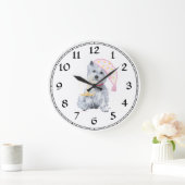 West Highland White Terrier Clock Große Wanduhr (Zuhause)