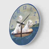 West Highland White Terrier Clock Große Wanduhr (Winkel)