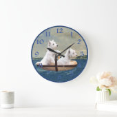 West Highland White Terrier Clock Große Wanduhr (Zuhause)