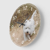 West Highland White Terrier Clock Große Wanduhr (Winkel)