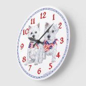 West Highland White Terrier Clock Große Wanduhr (Winkel)