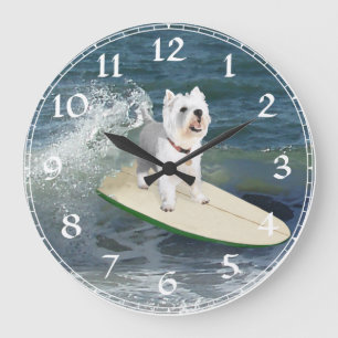 West Highland White Terrier Clock Große Wanduhr