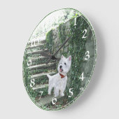 West Highland White Terrier Clock Große Wanduhr (Winkel)