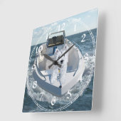 West Highland White Terrier Clock Quadratische Wanduhr (Winkel)