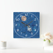 West Highland White Terrier Clock Quadratische Wanduhr (Zuhause)