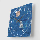 West Highland White Terrier Clock Quadratische Wanduhr (Winkel)