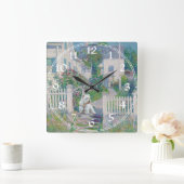 West Highland White Terrier Clock Quadratische Wanduhr (Zuhause)