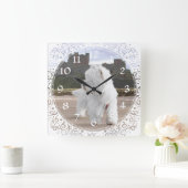 West Highland White Terrier Clock Quadratische Wanduhr (Zuhause)