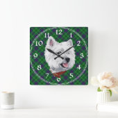 West Highland White Terrier Clock Quadratische Wanduhr (Zuhause)