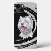 West Highland White Terrier Dog Abstrakt Swirl Case-Mate iPhone Hülle (Rückseite)
