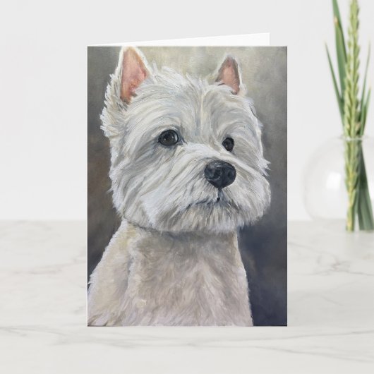 West Highland White Terrier Dog Art Grußkarte Programm (Vorderseite)