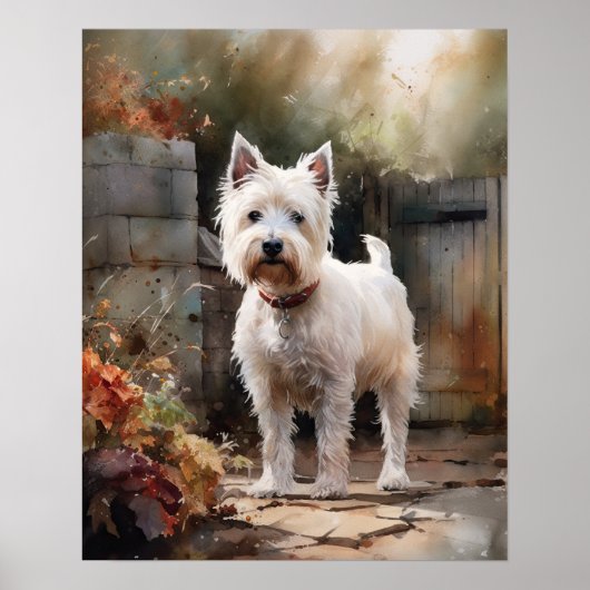 West Highland White Terrier Dog Art Print Poster (Vorne)