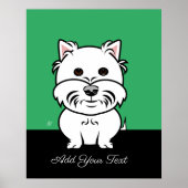 West Highland White Terrier Dog Cartoon Poster (Vorne)