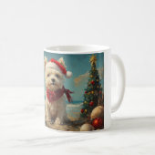 West Highland White Terrier Dog Christmas Beach Kaffeetasse (VorderseiteRechts)