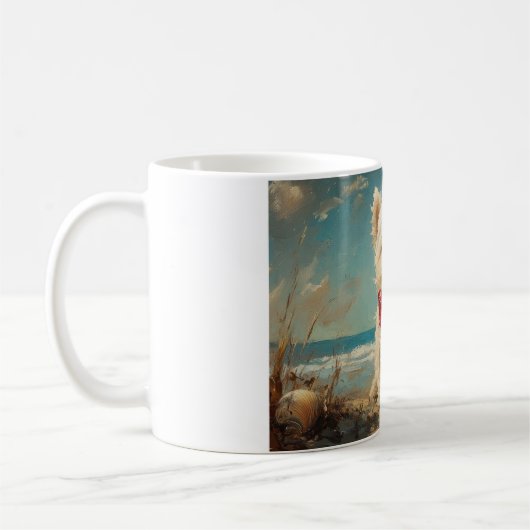 West Highland White Terrier Dog Christmas Beach Kaffeetasse (Links)