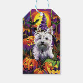 West Highland White Terrier Dog Halloween Hexe Geschenkanhänger (Rückseite)