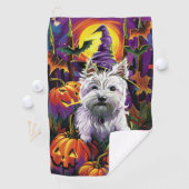 West Highland White Terrier Dog Halloween Hexe Golfhandtuch (Insitu)